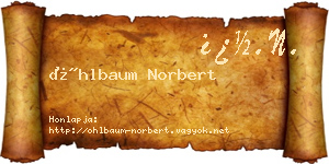 Öhlbaum Norbert névjegykártya